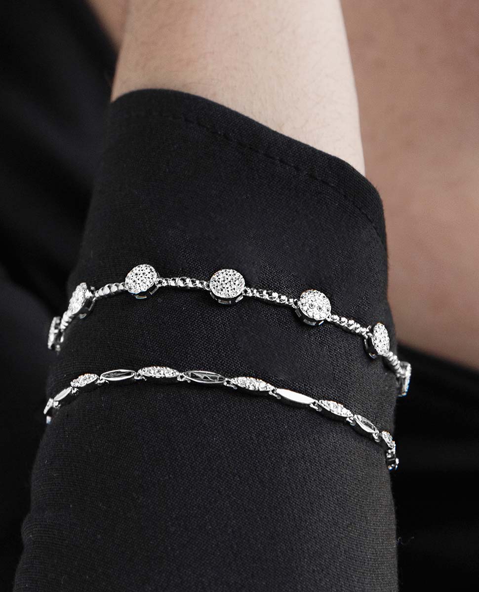Pulseira de Corrente Momentos para Brilhar de Prata de Lei 925 com Acabamento em Ródio e Zirconita Brilhante Prata-3