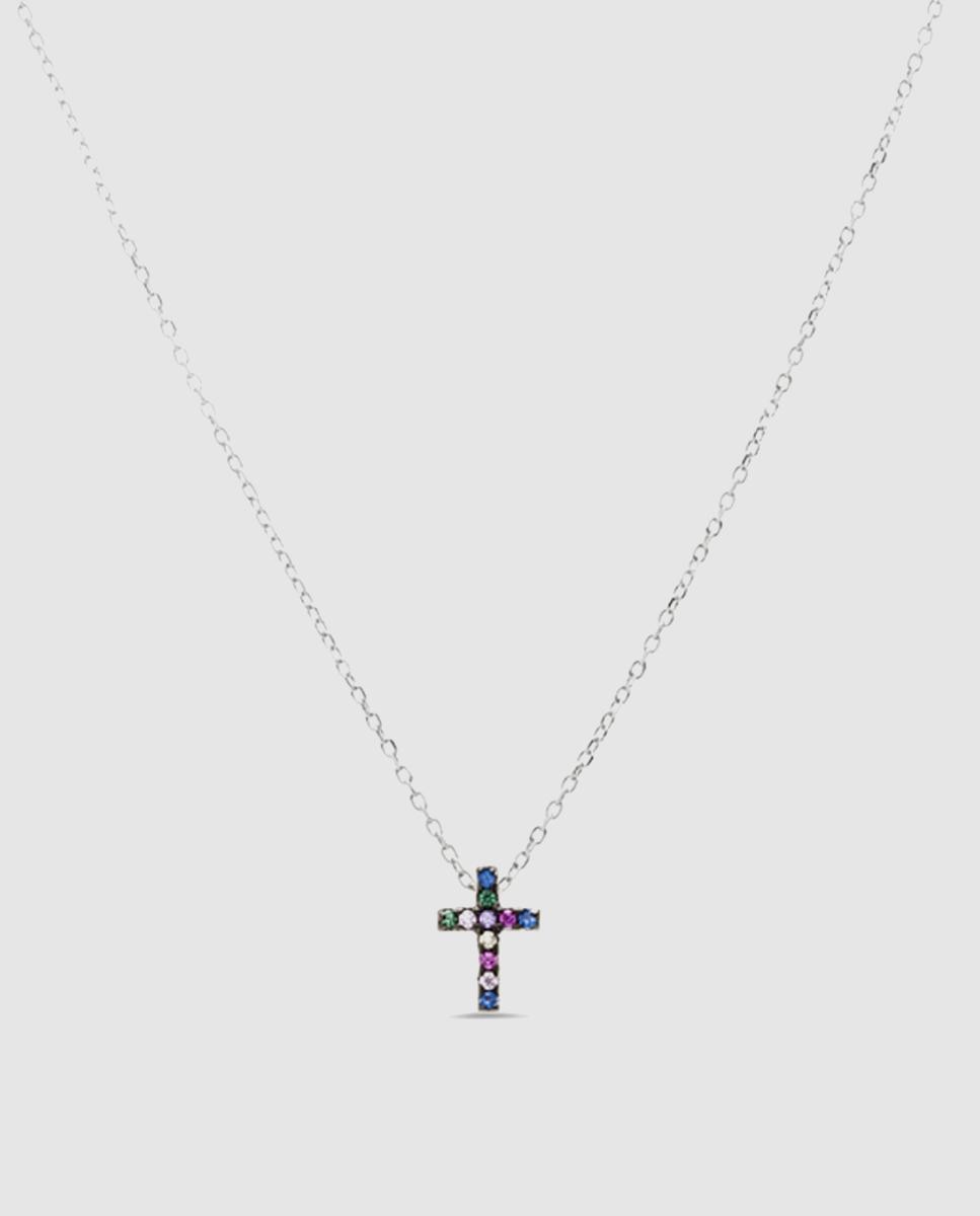 Colar Special Edition de Prata de Lei 925 com Acabamento em Ródio e Zirconita Multicolor Prata-1