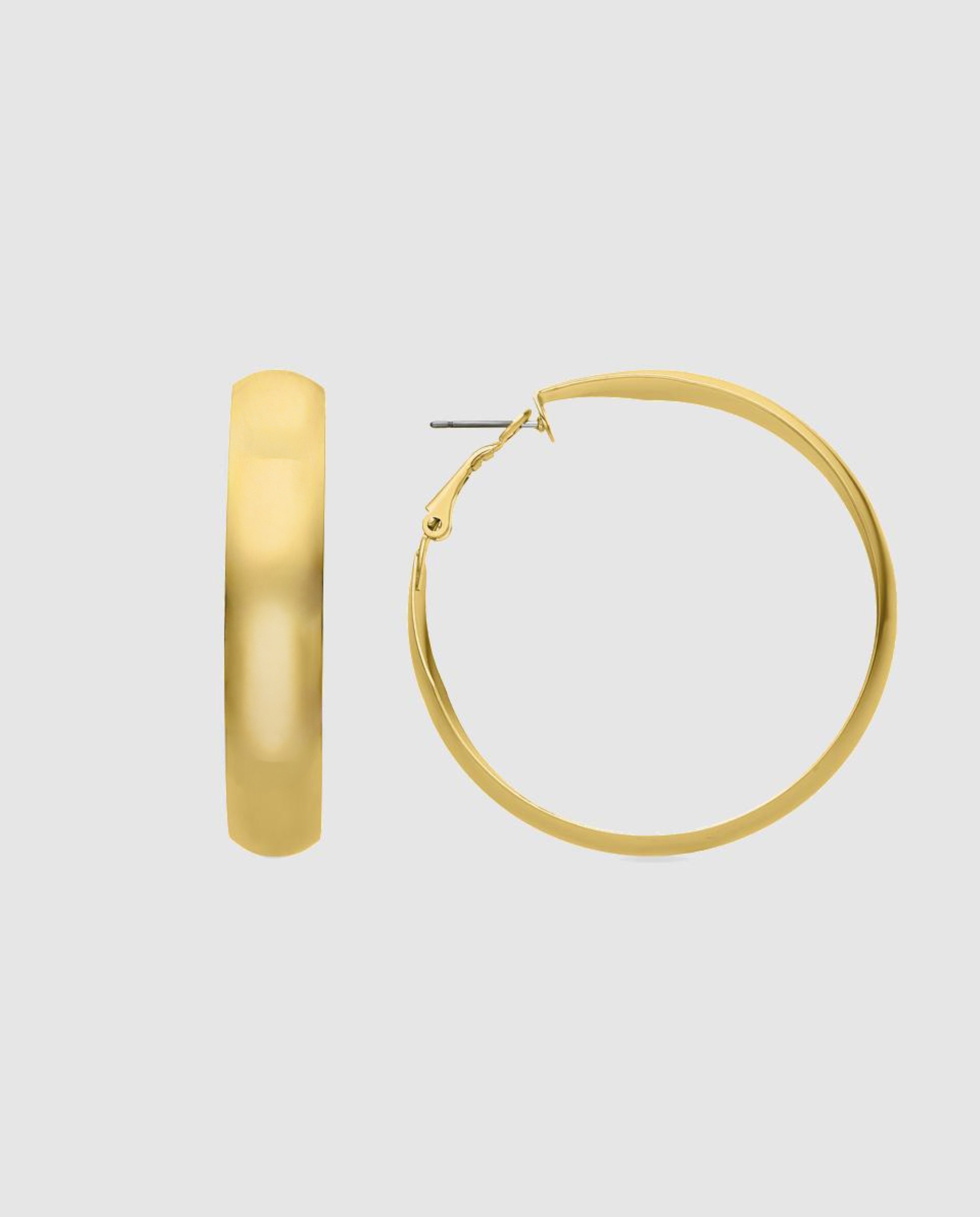 Brincos de Argola Basic Acabados em Ouro de 18 Quilates Dourado-1