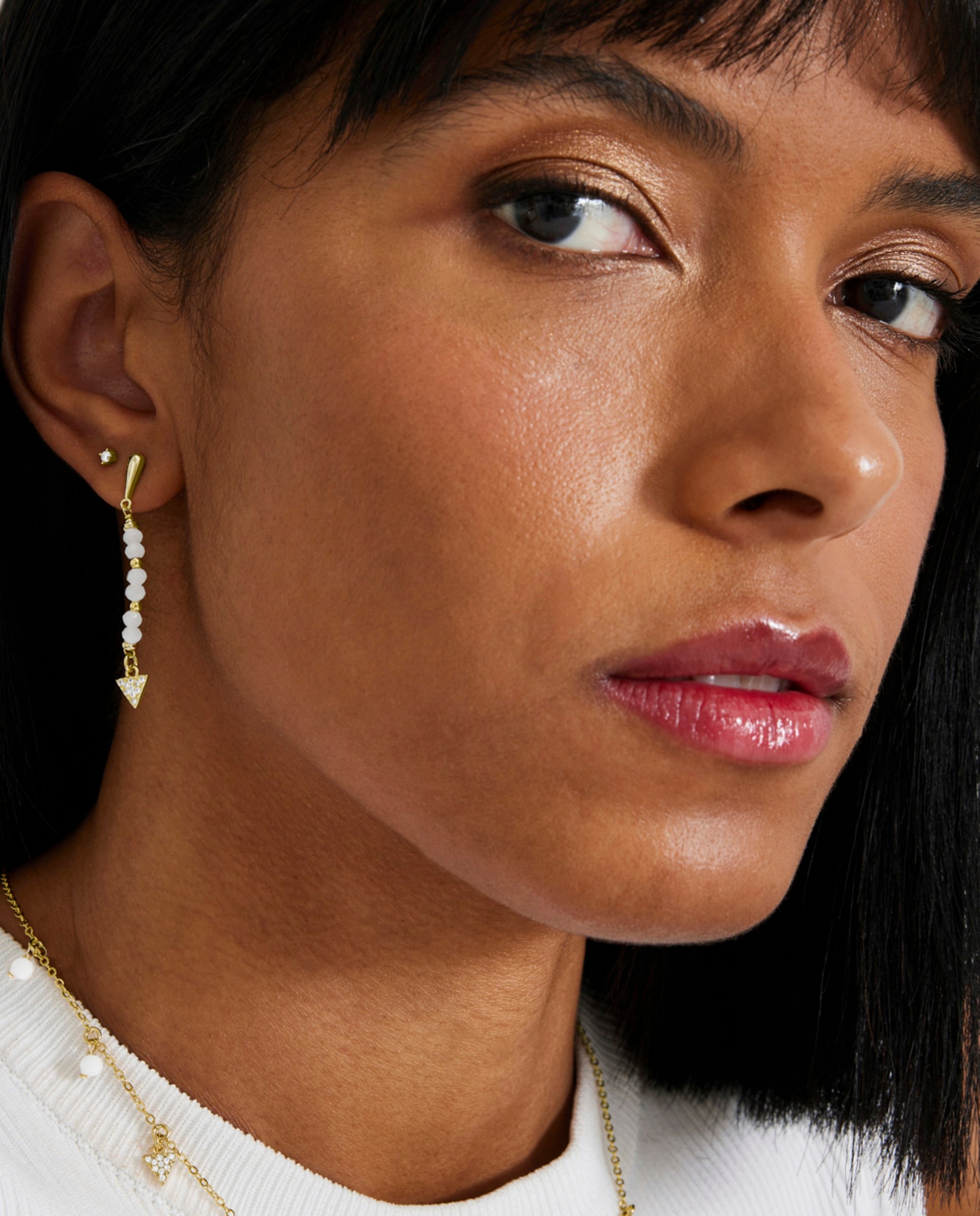 Piercing Personalizável de Prata de Lei 925 com Acabamento em Ouro Amarelo de 18 Quilates e Zirconita Brilhante Branco-2