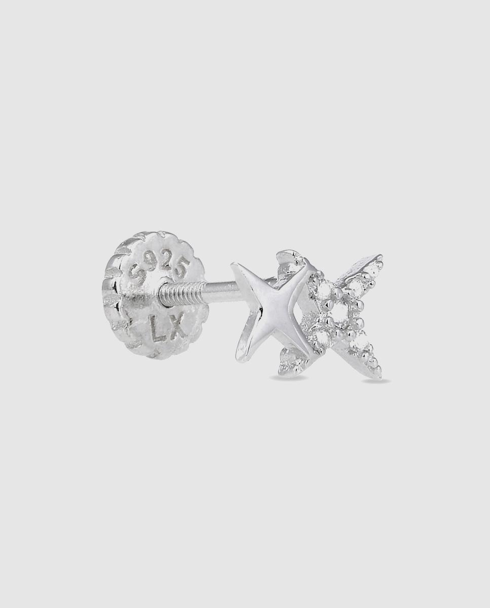 Piercing Personalizável de Prata de Lei 925 com Acabamento em Ródio e Zirconita Brilhante Prata-1