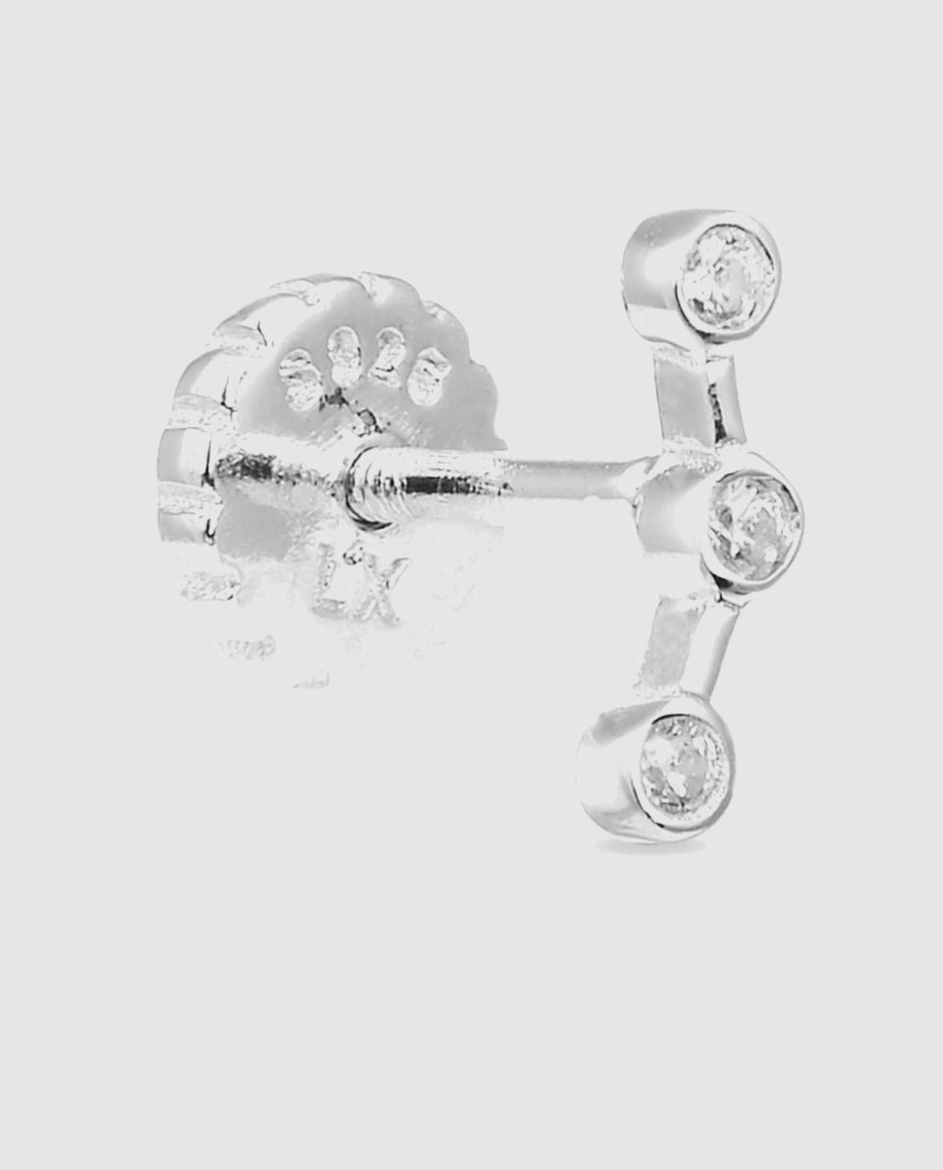 Piercing Personalizável de Prata de Lei 925 com Acabamento em Ródio e Zirconita Brilhante Branco-1