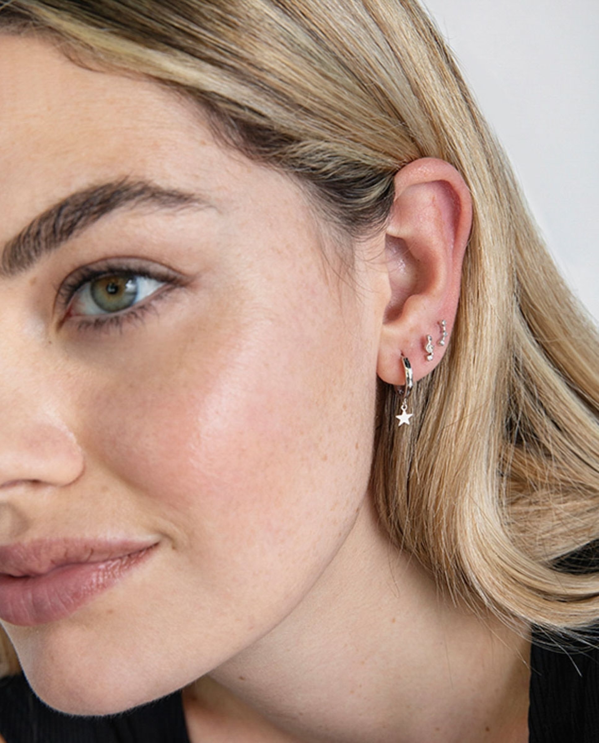 Piercing Personalizável de Prata de Lei 925 com Acabamento em Ródio e Zirconita Brilhante Branco-2