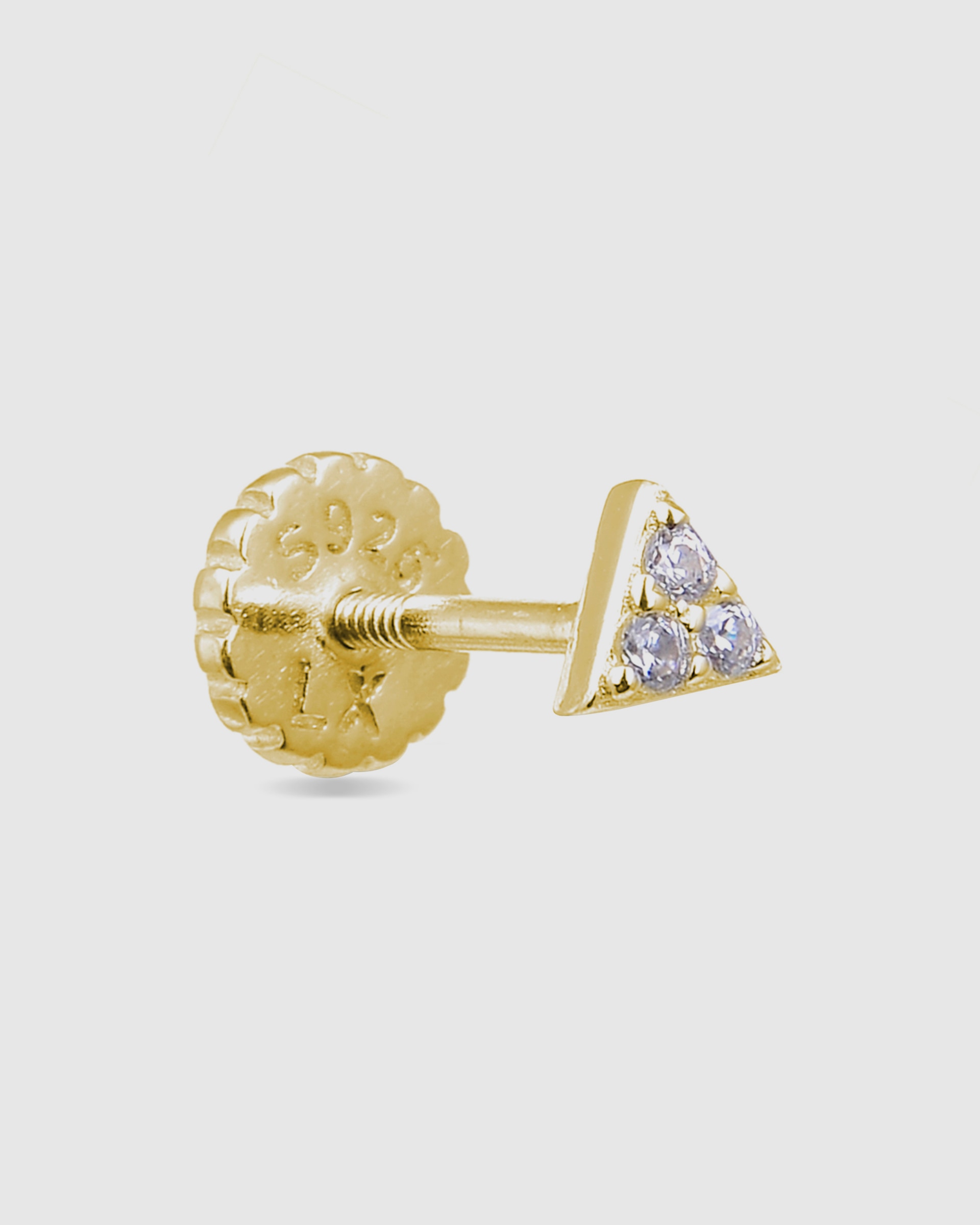 Piercing Personalizável de Prata de Lei 925 com Acabamento em Ouro de 18 Quilates e Zirconita Brilhante Ouro-3