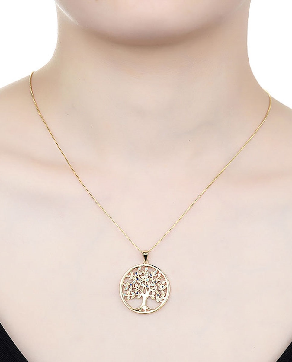 Colar Trendy de Prata de Lei 925 com Acabamento em Ouro de 18 Quilates e Zirconita Multicolor Ouro-2