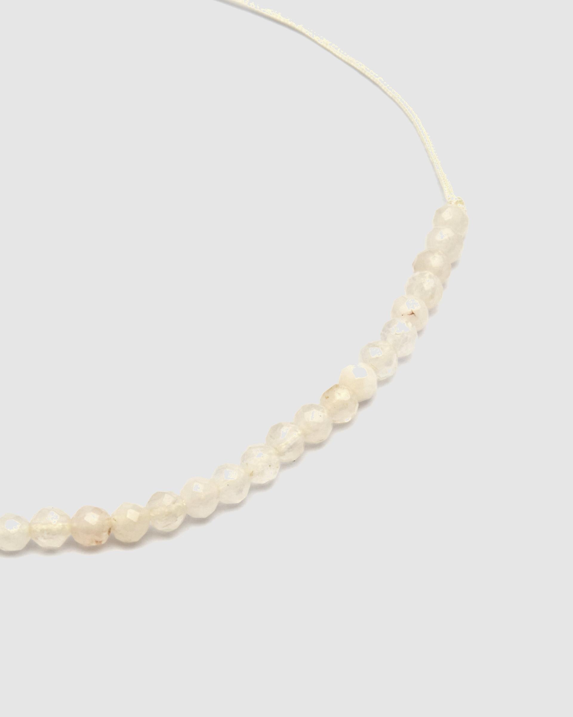 Pulseira de Cordão e Fio Personalizável Acabada em Ródio com Jade Branca Prata / Rosa-5
