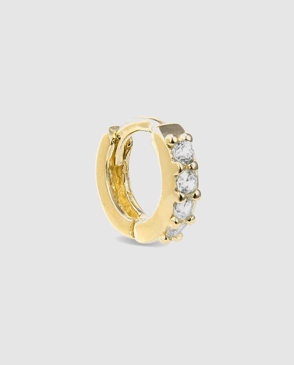 Piercing Personalizável de Prata de Lei 925 com Acabamento em Ouro de 18 Quilates e Zirconita Brilhante Ouro-1