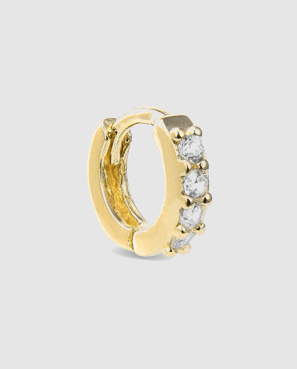 Piercing Personalizável de Prata de Lei 925 com Acabamento em Ouro de 18 Quilates e Zirconita Brilhante Ouro-1