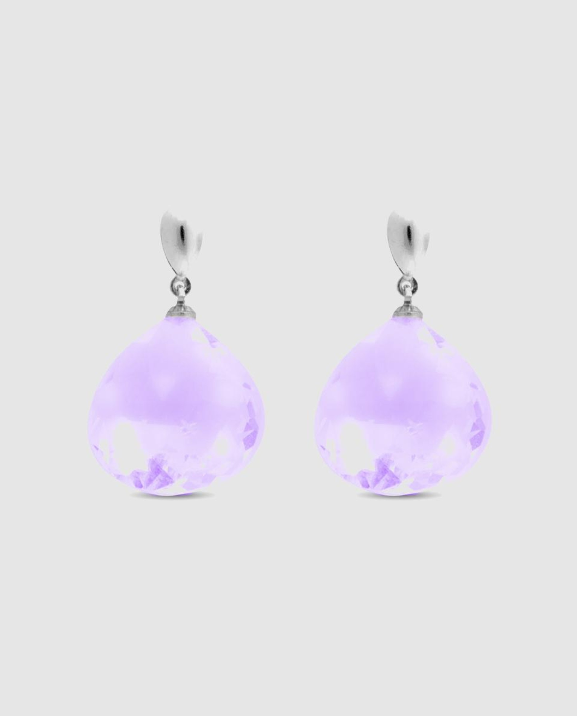 Brincos África Moda de Prata de Lei 925 com Acabamentos em Ródio Roxo-1