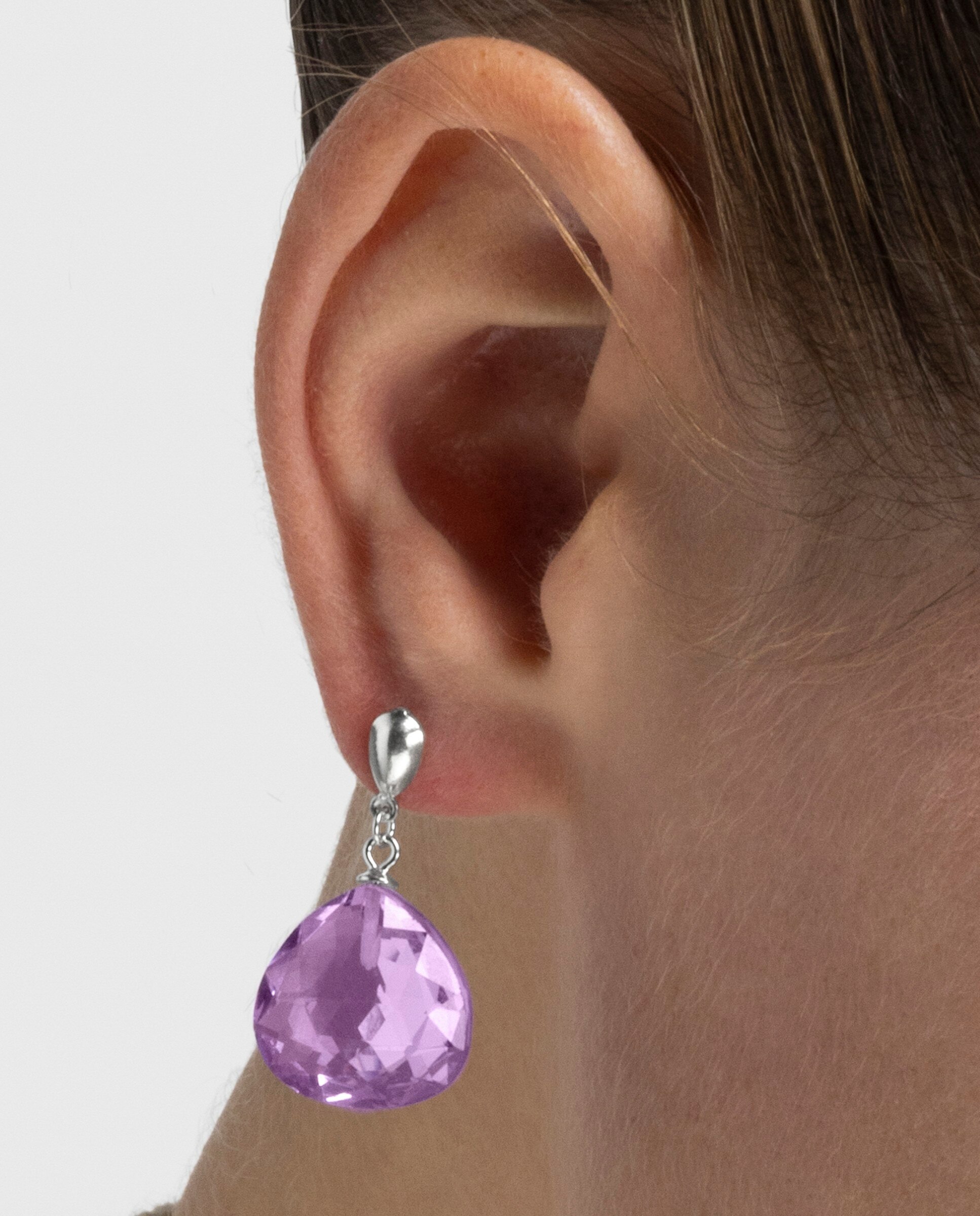 Brincos África Moda de Prata de Lei 925 com Acabamentos em Ródio Roxo-3