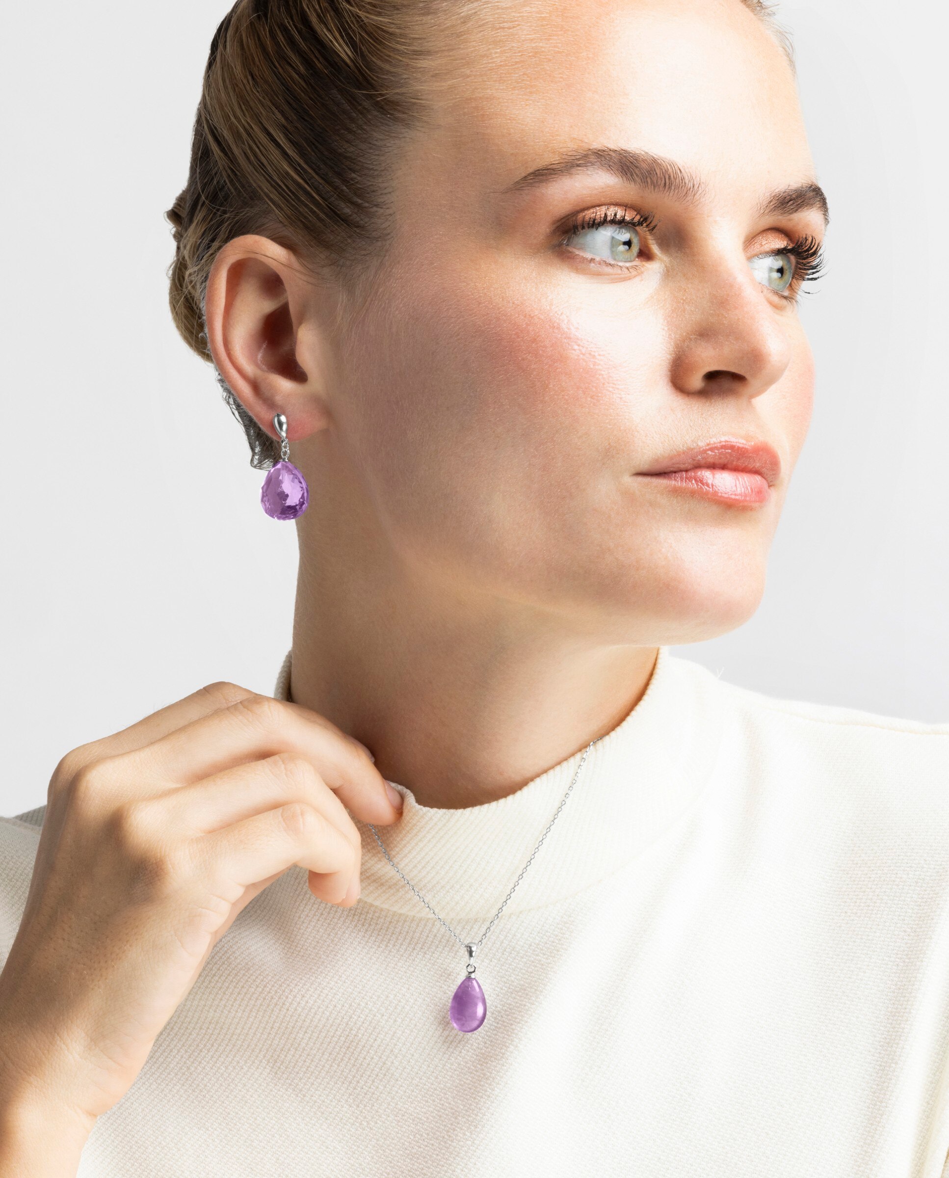 Brincos África Moda de Prata de Lei 925 com Acabamentos em Ródio Roxo-4