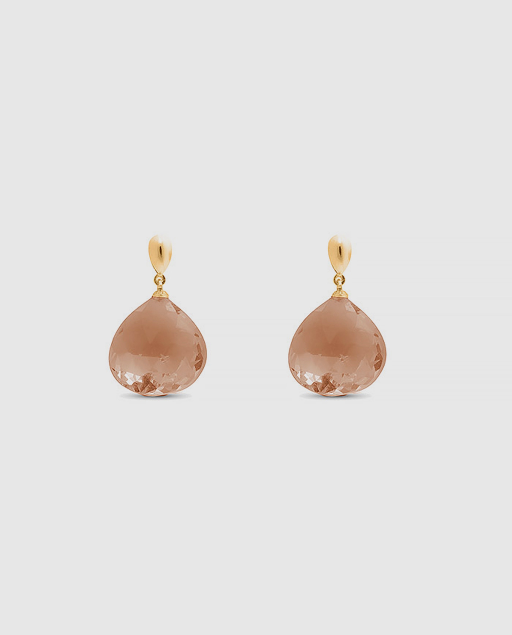 Brincos África de Prata de Lei 925 com Acabamentos em Ouro Amarelo de 18 Quilates e Quartzo Fumado Hidrotermal Ouro-1