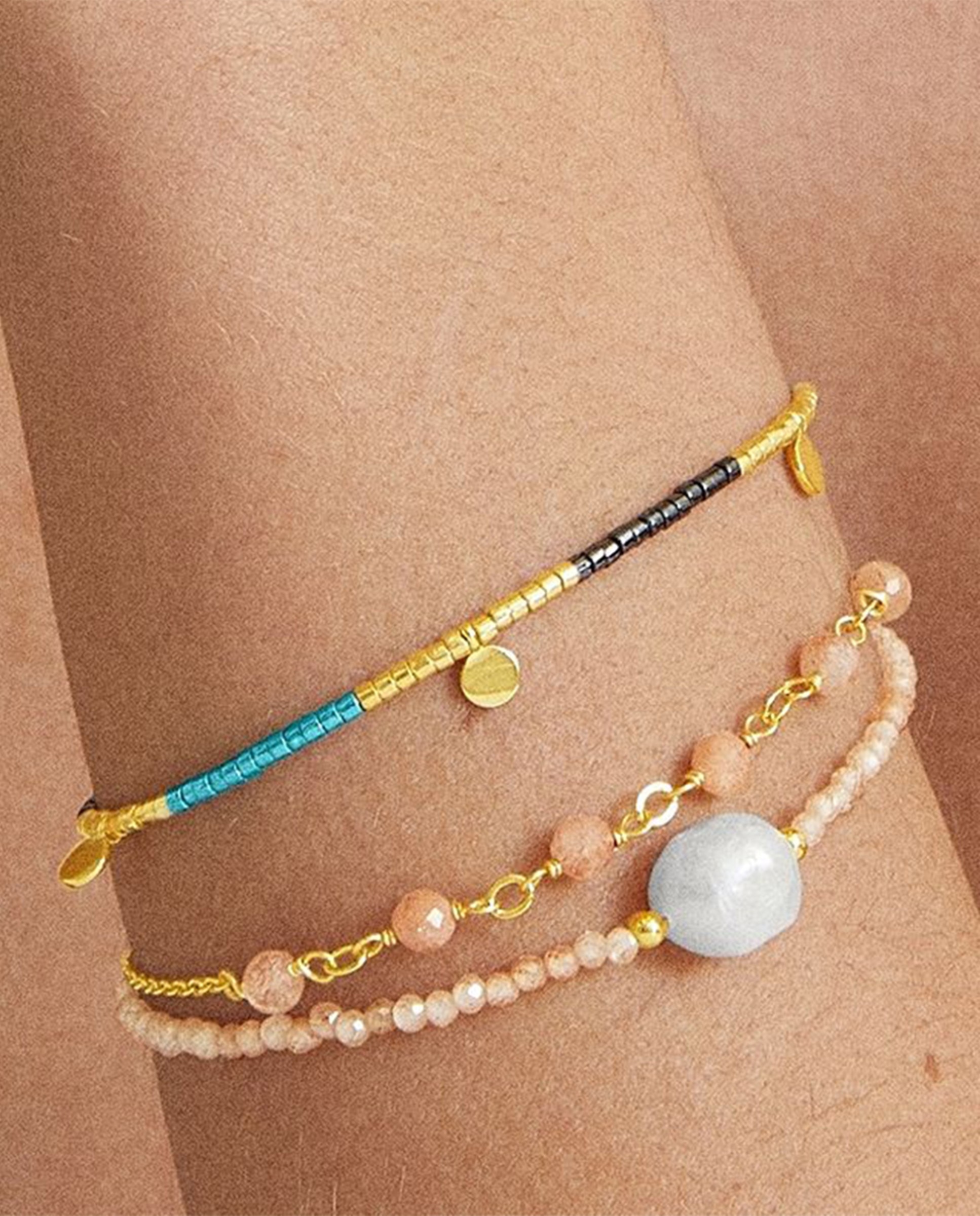 Pulseira de Cordão e Fio África Moda Acabada em Ouro Amarelo de 18 Quilates com Zirconita Champagne Laranja-3