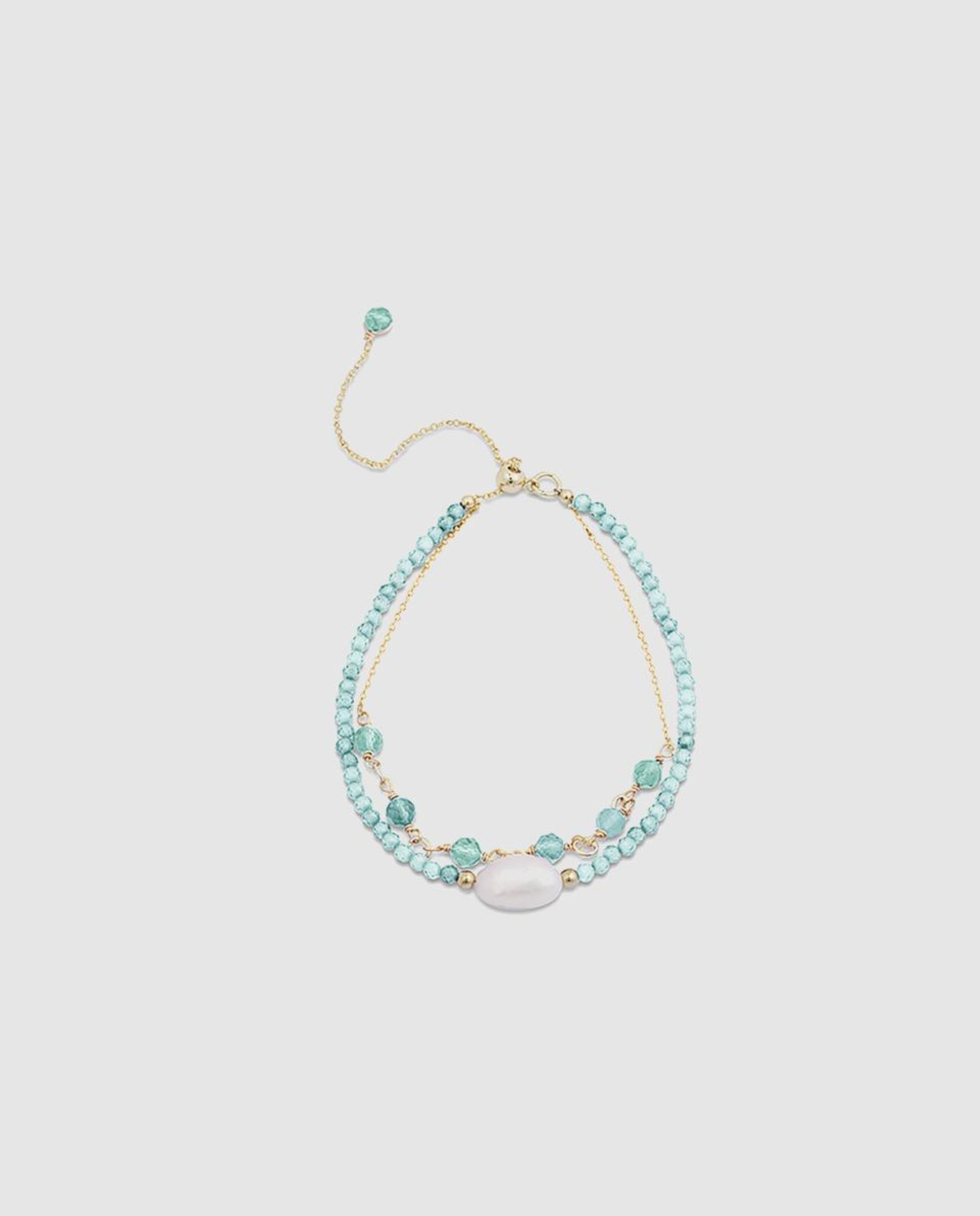 Pulseira de Cordão e Fio África Moda Acabada em Ouro Amarelo de 18 Quilates Verde-1