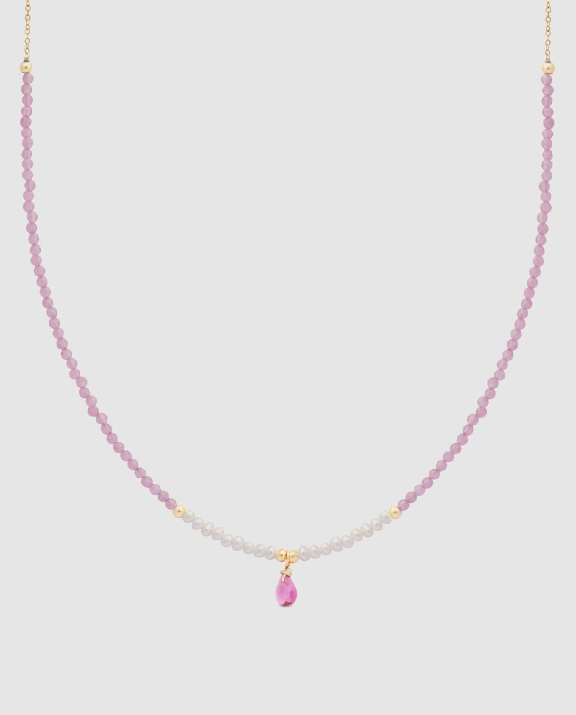 Colar África Moda com Acabamento em Ouro Amarelo de 18 Quilates Rosa-1