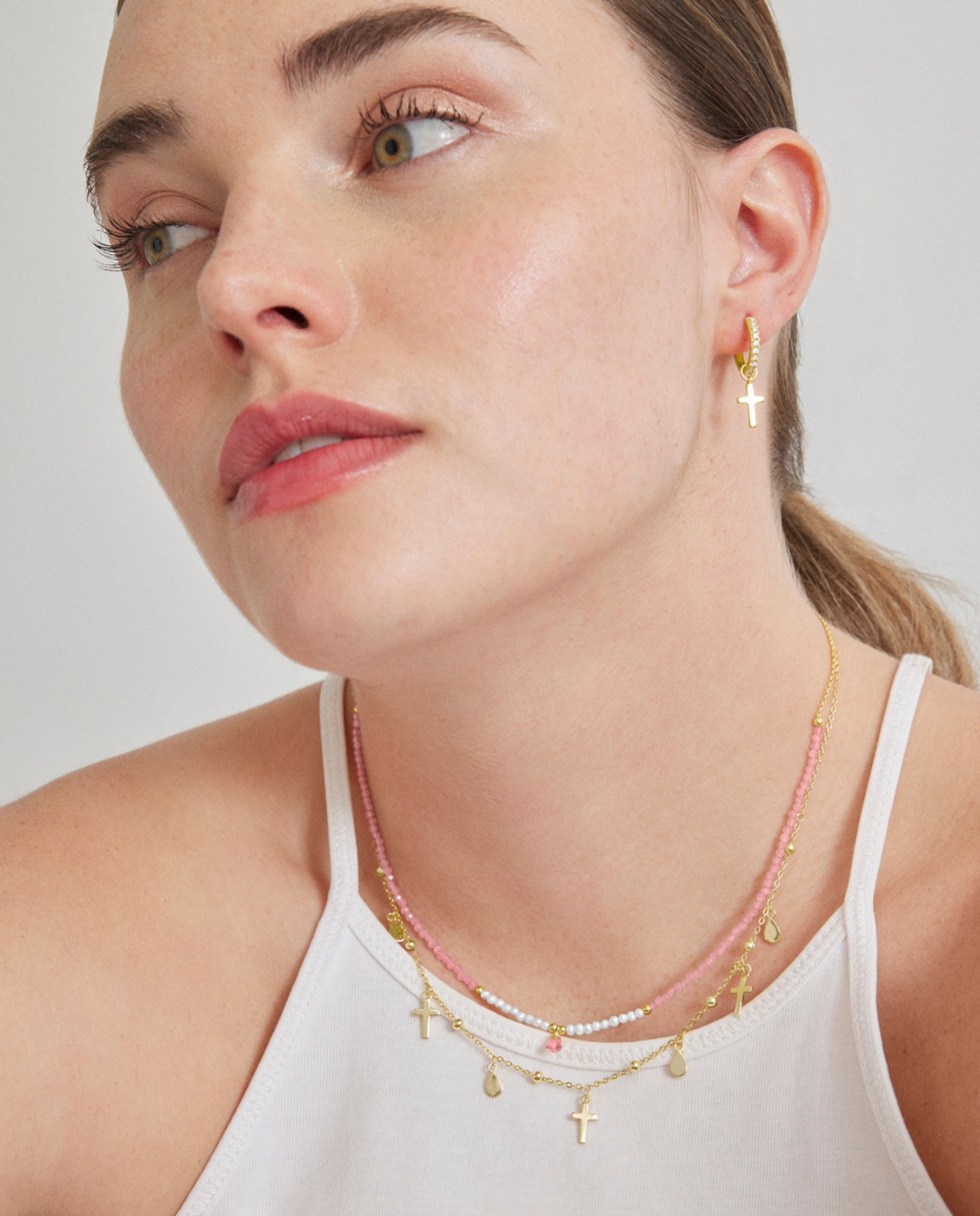 Colar África Moda com Acabamento em Ouro Amarelo de 18 Quilates Rosa-2
