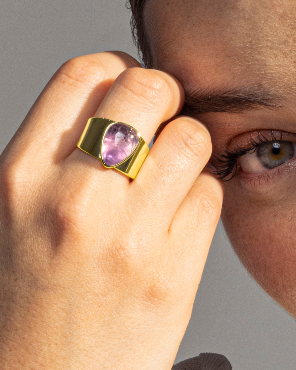 Anel Ajustável África Moda com Acabamento em Ouro Amarelo de 18 Quilates Ouro / Prata-3