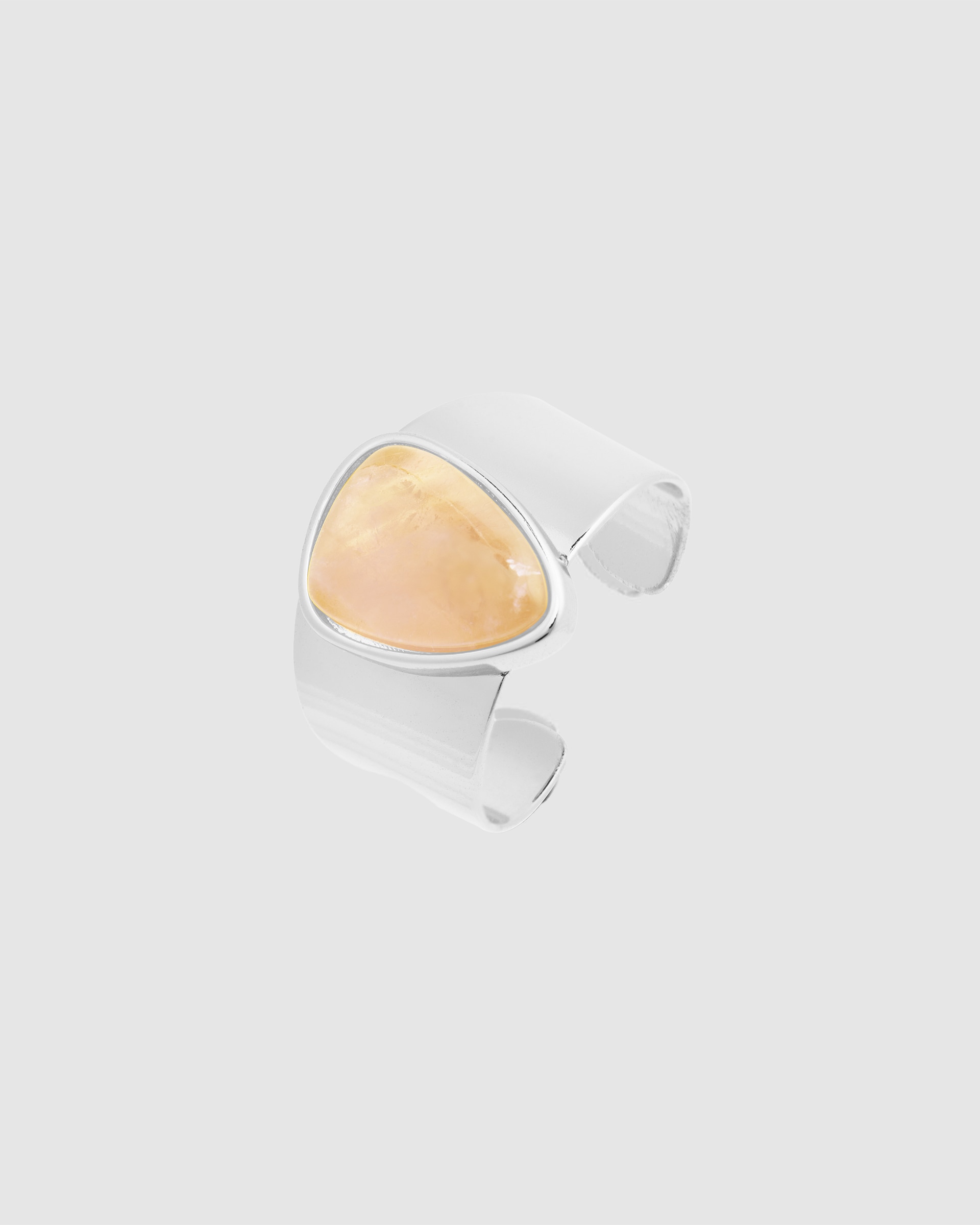 Anel África Moda com Acabamento em Ródio e Ágata Laranja Prata / Laranja / Carbono-1
