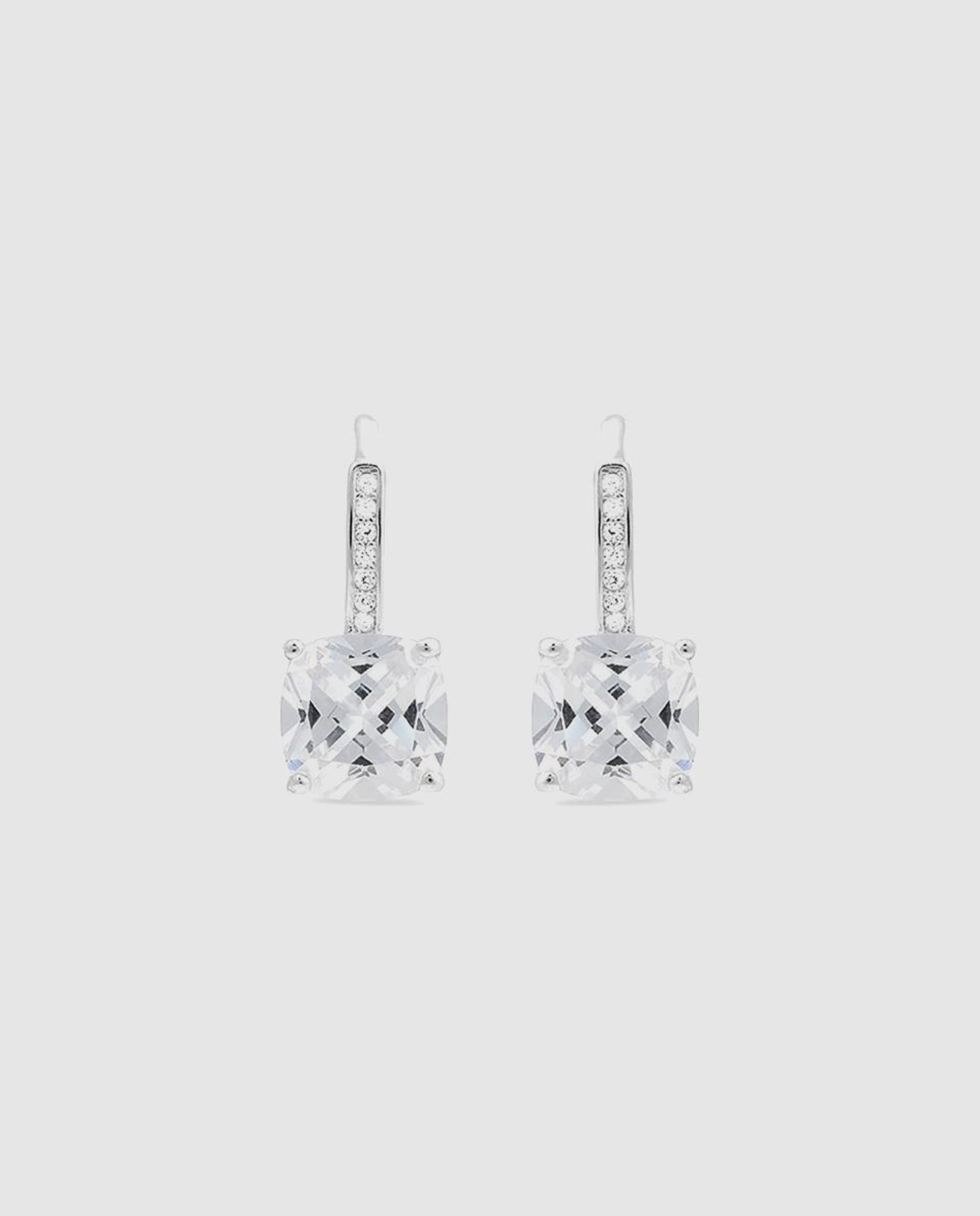 Brincos Momentos para Brilhar de Prata de Lei 925 com Acabamentos em Ródio e Zirconita Brilhante Branco-1