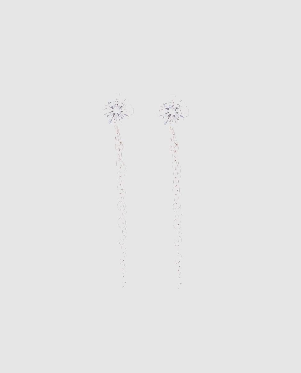 Brincos Essential de Prata de Lei 925 com Acabamento em Ródio e Zirconita Brilhante Prata-1