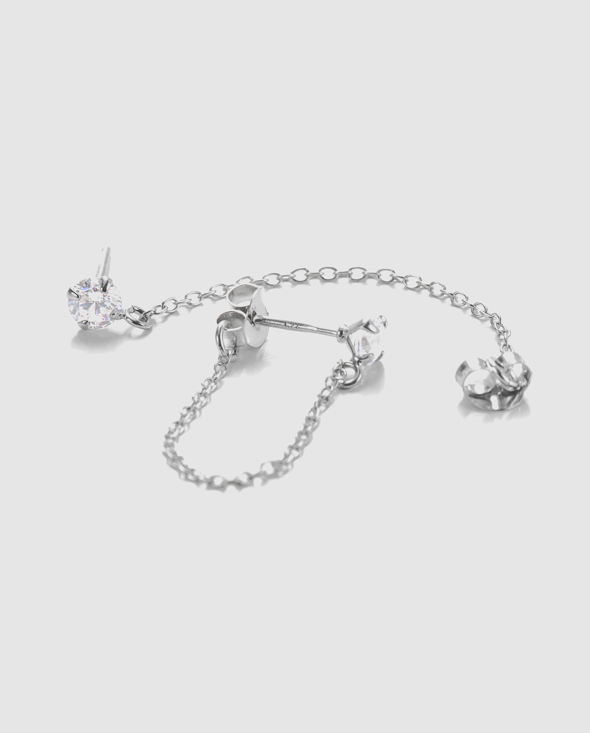 Brincos Essential de Prata de Lei 925 com Acabamento em Ródio e Zirconita Brilhante Prata-6