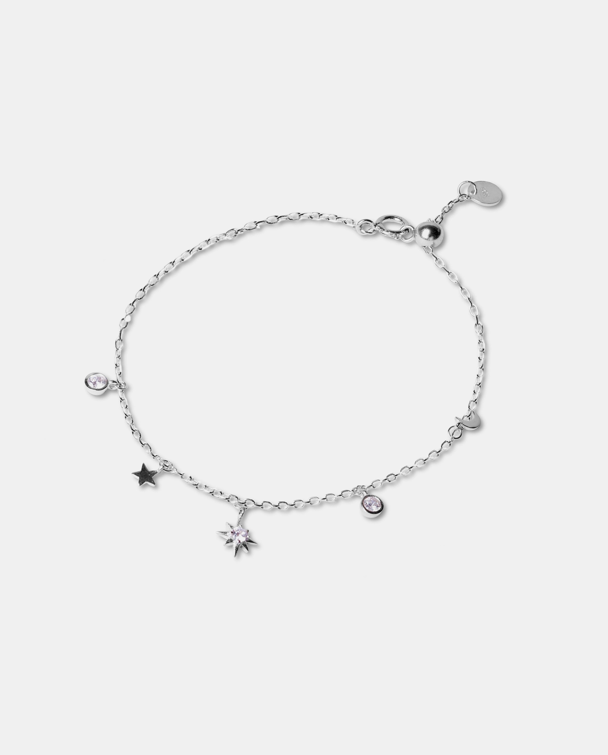 Pulseira Pide Un Deseo de Prata de Lei 925 Acabada em Ródio com Zirconita Brilhante Prata brilhante / Transparente-1