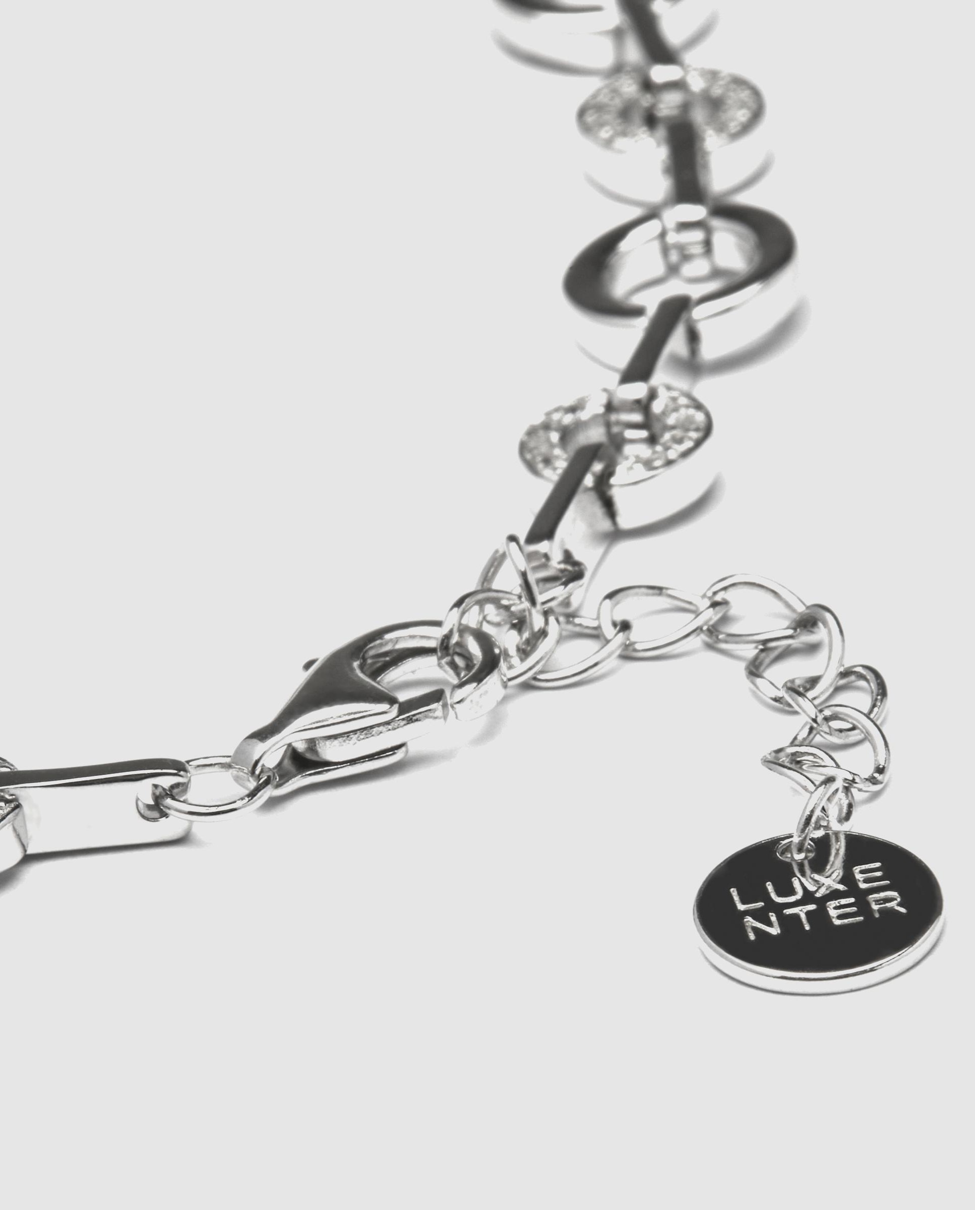 Pulseira com Elos Momentos para Brilhar de Prata de Lei 925 Acabada em Ródio com Zirconita Brilhante Branco-7