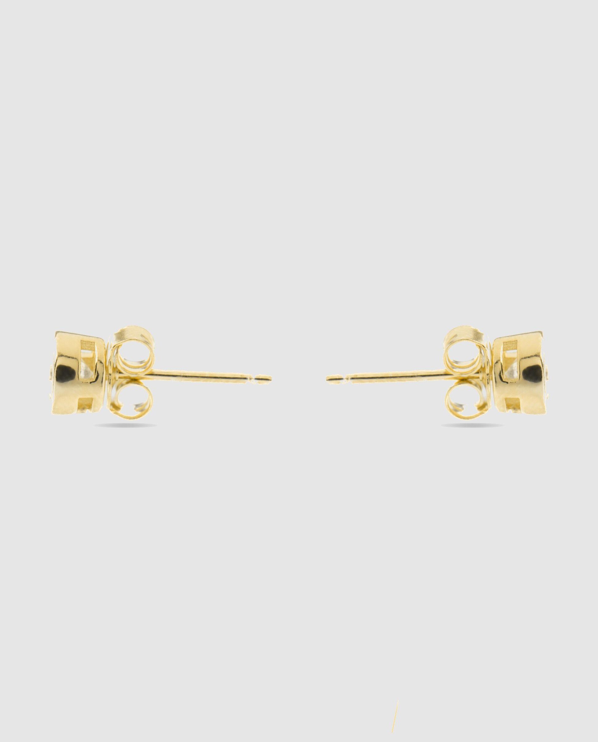 Brincos Pide Un Deseo de Prata de Lei 925 Acabados em Ouro Amarelo de 18 Quilates com Zirconita Brilhante Branco-3