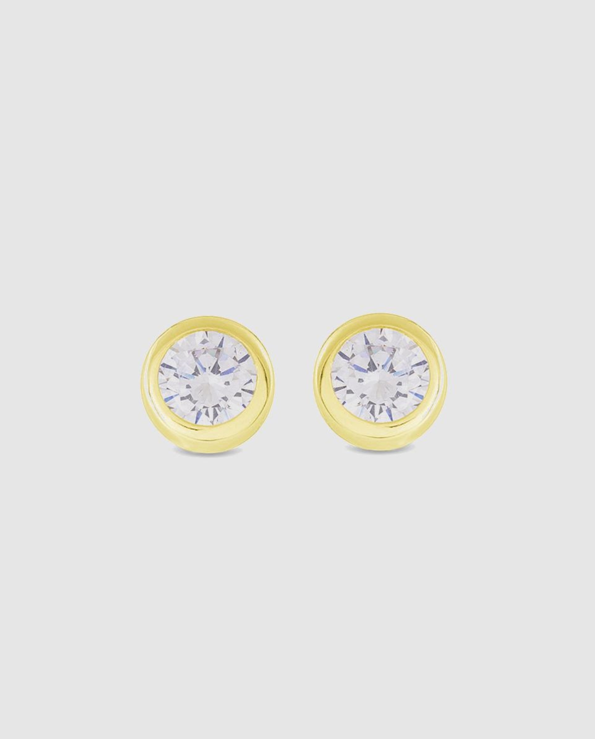 Brincos Pide Un Deseo de Prata de Lei 925 com Acabamento em Ouro Amarelo de 18 Quilates e Zirconita Brilhante Branco-1
