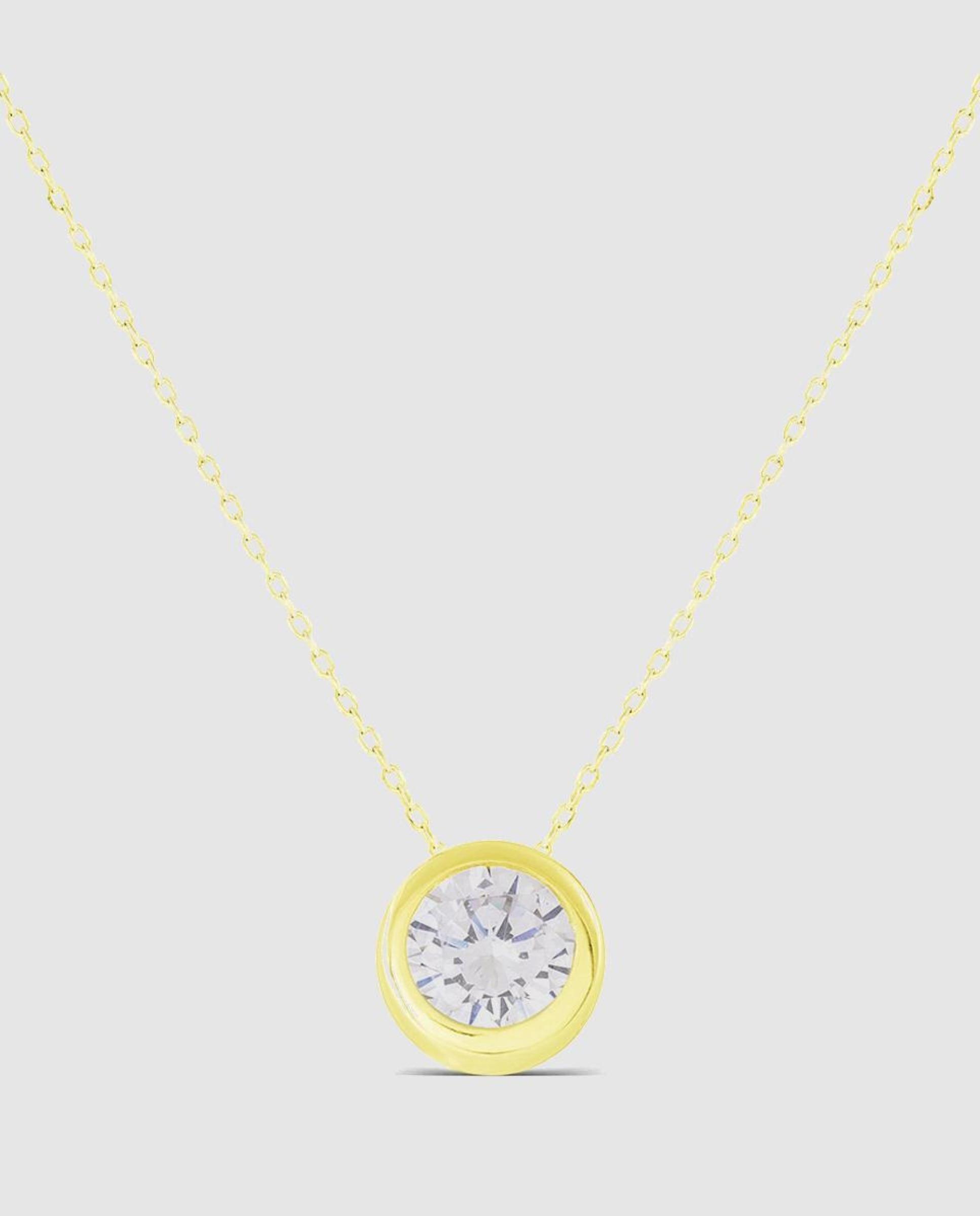 Colar Pide Un Deseo de Prata de Lei 925 com Acabamento em Ouro de 18 Quilates e Zirconita Brilhante Dourado-1