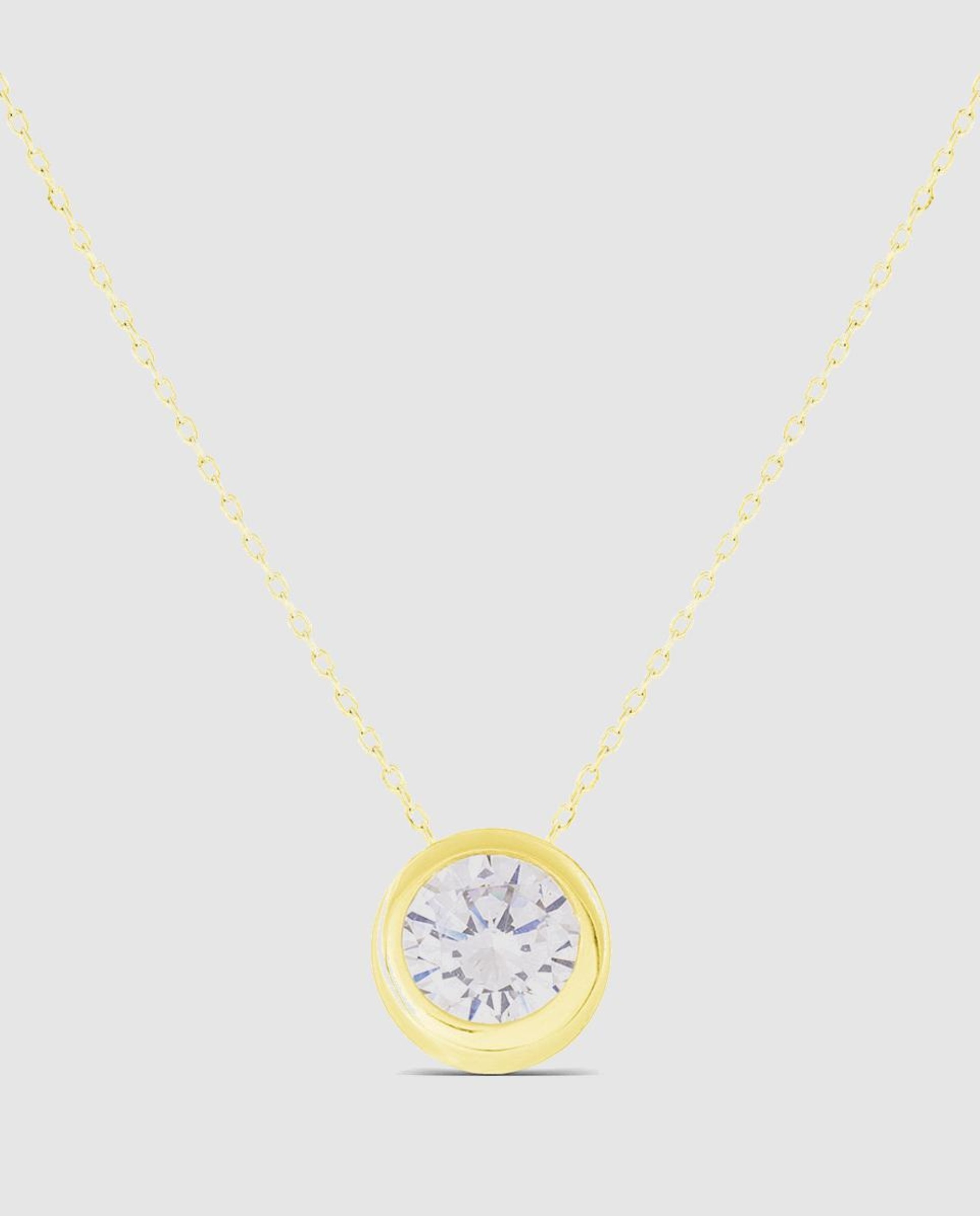 Colar Pide Un Desejo de Prata de Lei 925 com Acabamento em Ouro Amarelo de 18 Quilates e Zirconita Brilhante Branco-1