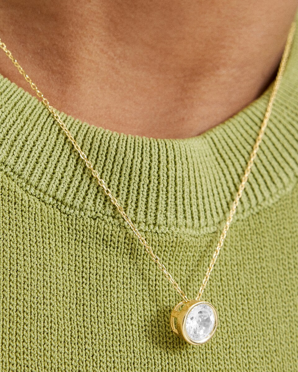 Colar Pide Un Desejo de Prata de Lei 925 com Acabamento em Ouro Amarelo de 18 Quilates e Zirconita Brilhante Ouro-2