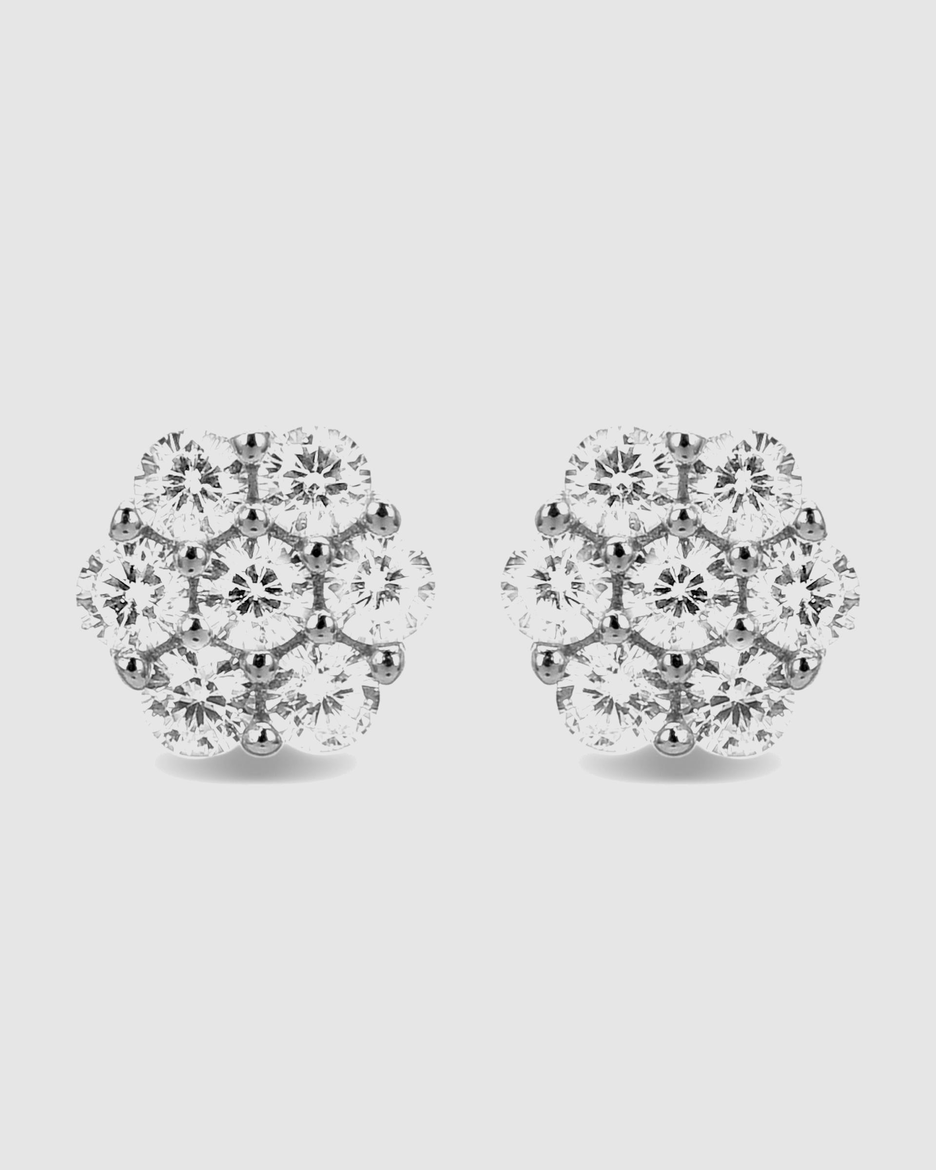 Brincos Essential de Prata de Lei 925 com Acabamento em Ródio e Zirconita Brilhante Prata brilhante / Transparente-1