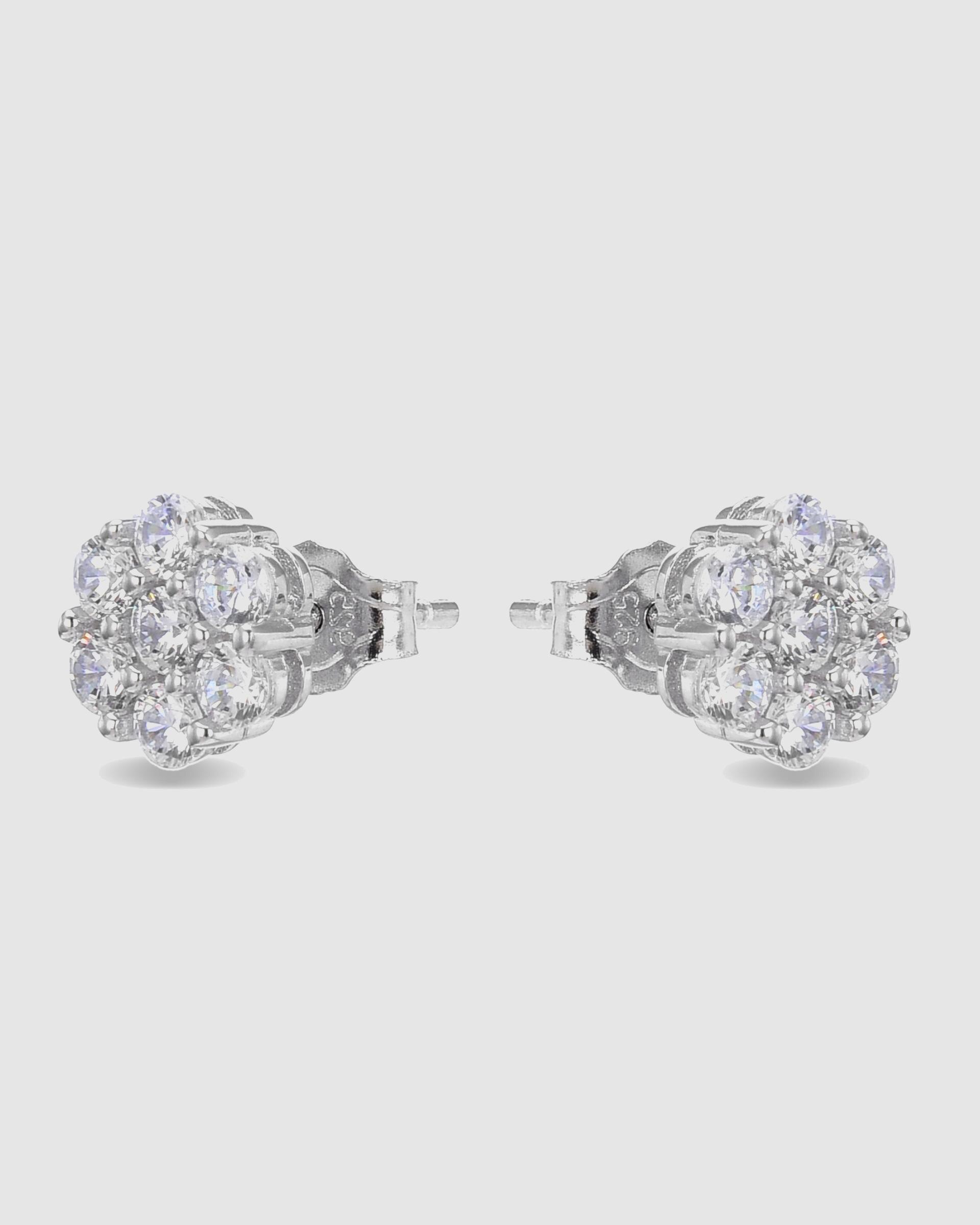 Brincos Essential de Prata de Lei 925 com Acabamento em Ródio e Zirconita Brilhante Prata brilhante / Transparente-3