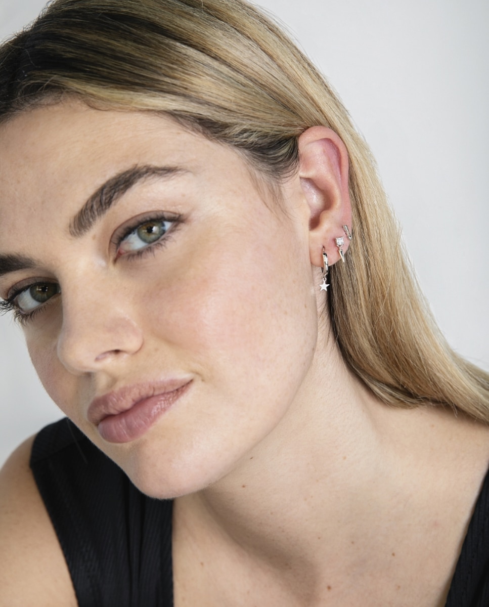 Piercing Personalizável de Prata de Lei 925 com Acabamento em Ródio e Zirconita Brilhante Prata-2