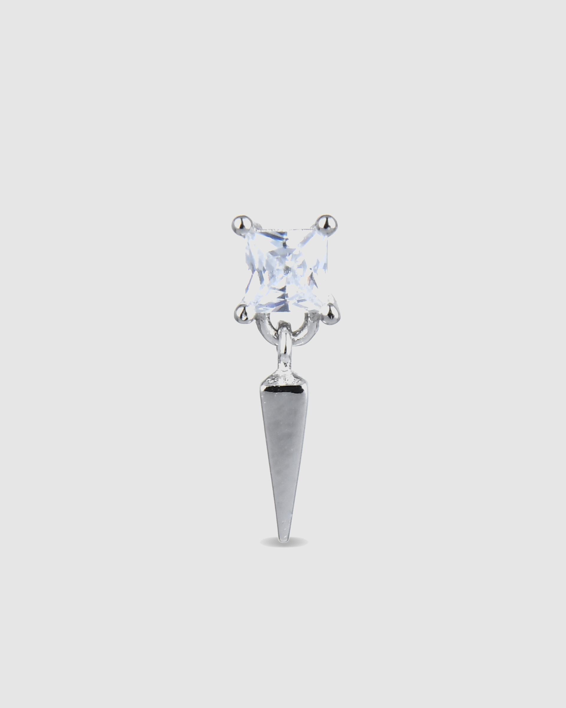 Piercing Personalizável de Prata de Lei 925 com Acabamento em Ródio e Zirconita Brilhante Prata-3