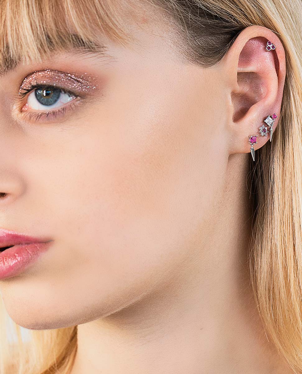 Piercing Personalizável de Prata de Lei 925 com Acabamento em Ródio e Zirconita Brilhante Prata-4