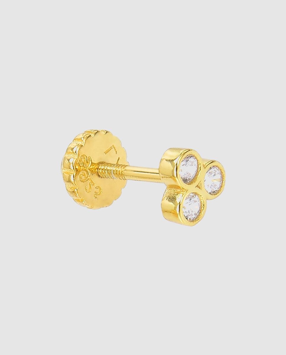Piercing Personalizável de Prata de Lei 925 com Acabamento em Ouro Amarelo de 18 Quilates e Zirconita Brilhante Ouro-1