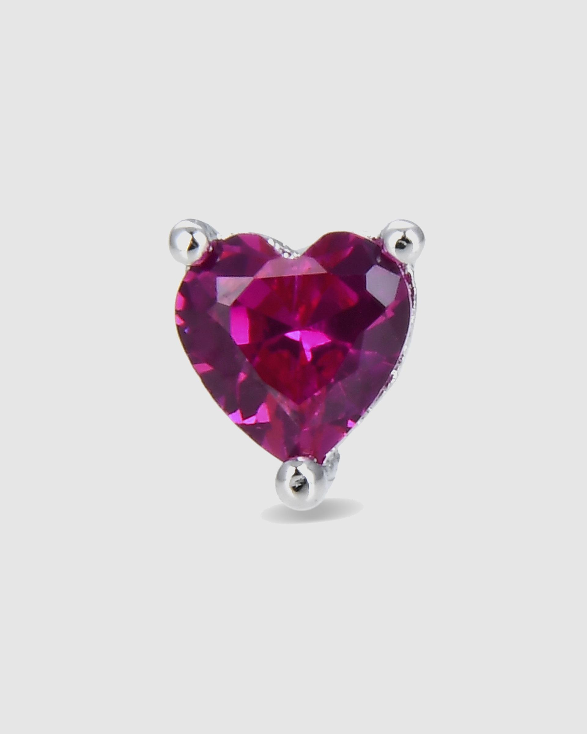 Piercing Personalizável com Acabamento em Ródio e Zirconita Rubi Fúcsia-3