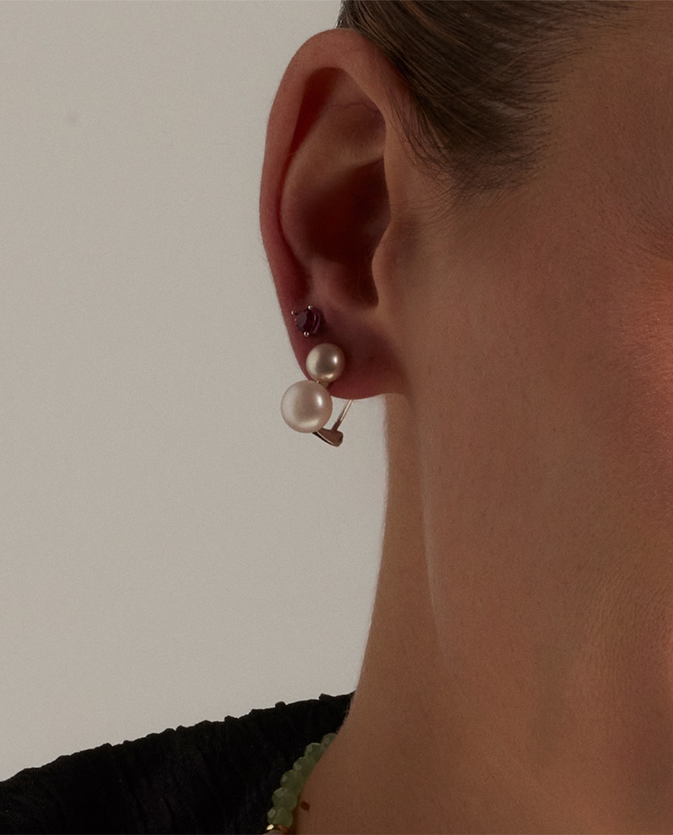 Piercing Personalizável com Acabamento em Ródio e Zirconita Rubi Fúcsia-4