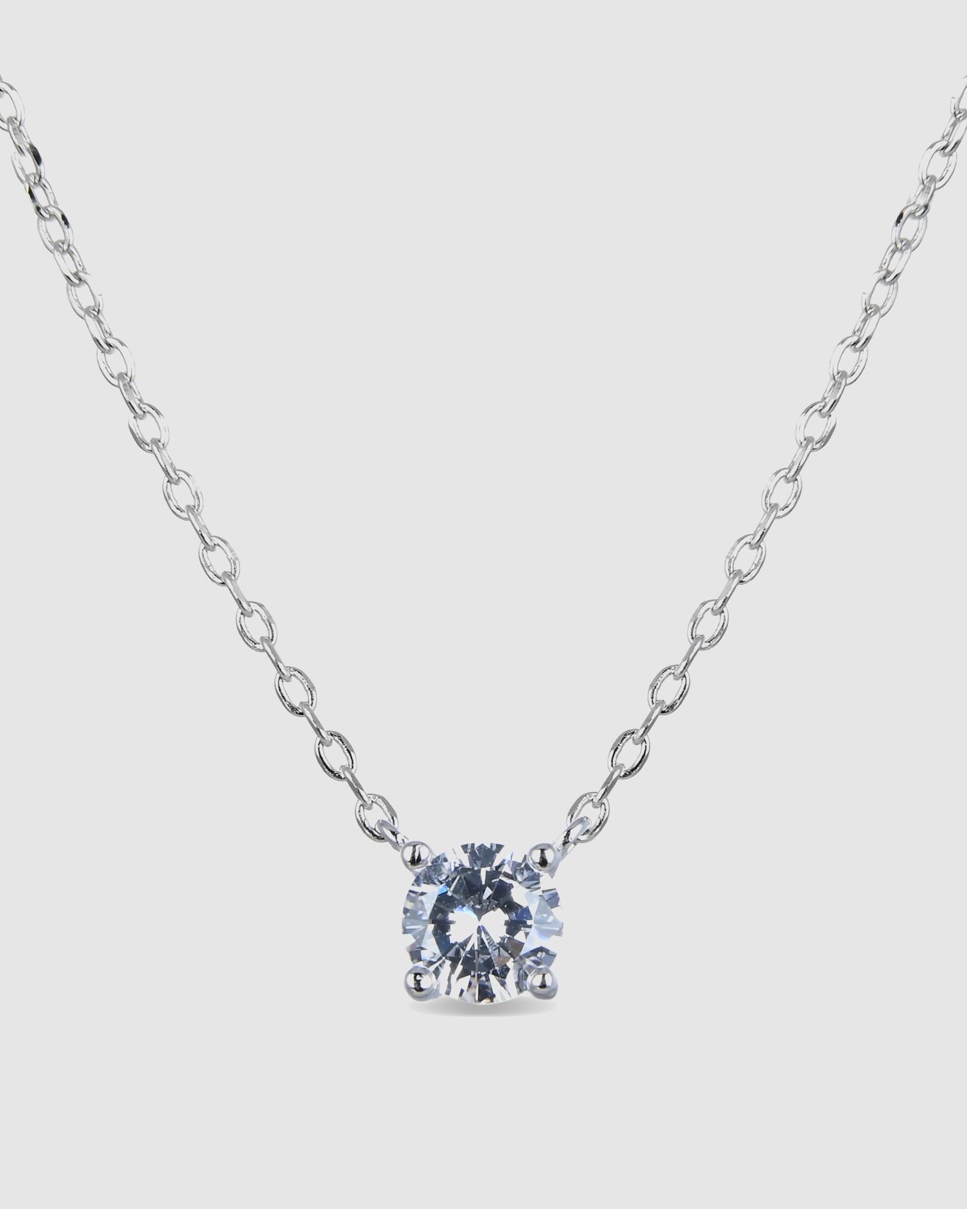 Colar Pide Un Deseo de Prata de Lei 925 com Acabamento em Ródio e Zirconita Brilhante Branco-1