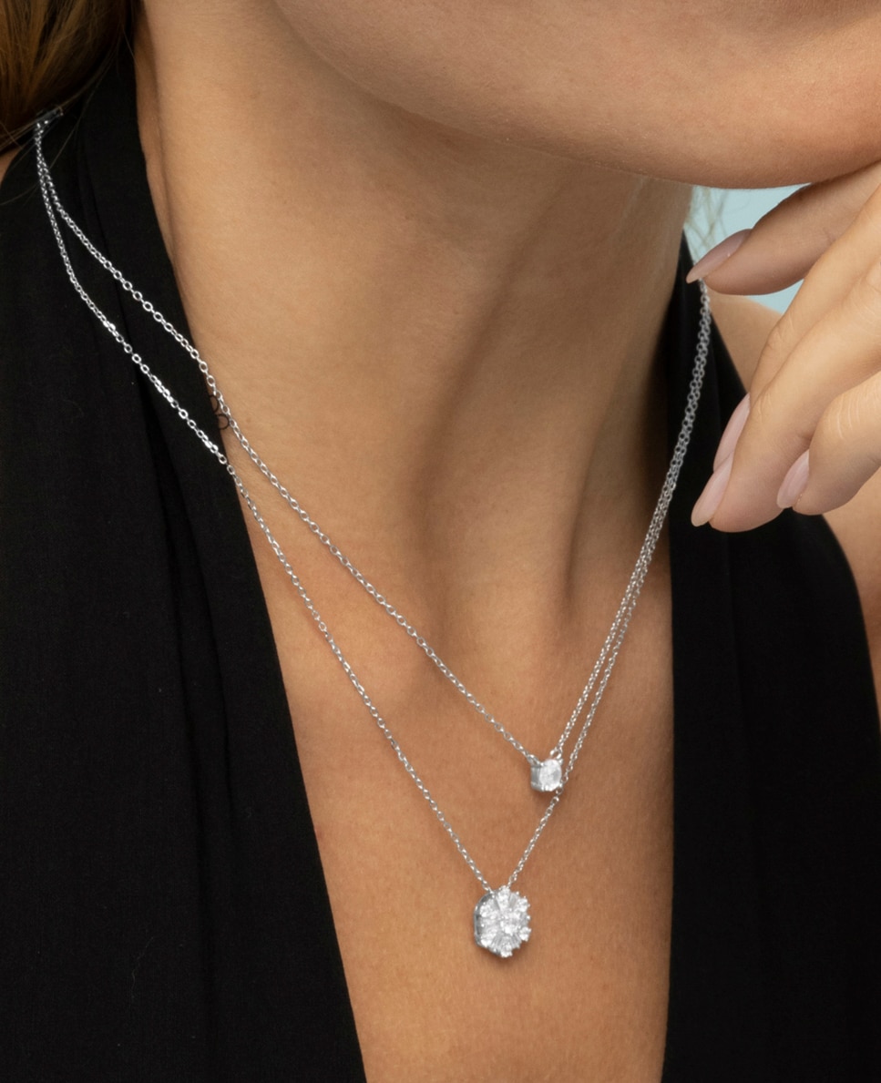 Colar Pide Un Deseo de Prata de Lei 925 com Acabamento em Ródio e Zirconita Brilhante Branco-4