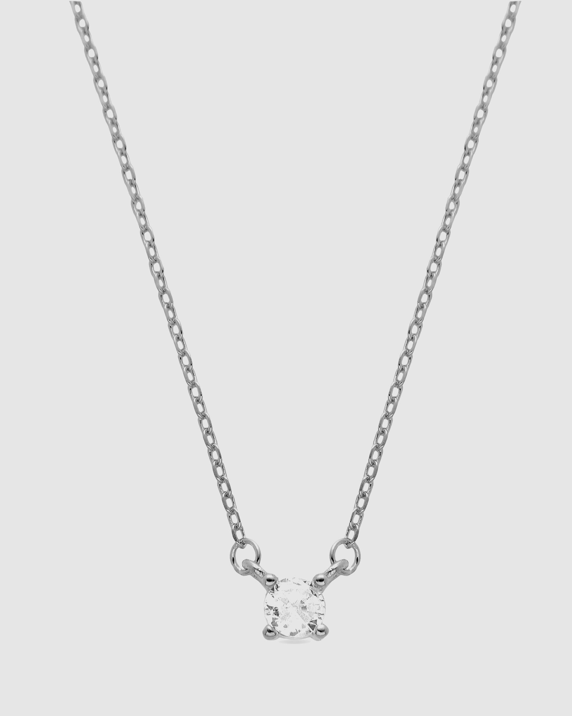 Colar Pide Un Deseo de Prata de Lei 925 com Acabamento em Ródio e Zirconita Brilhante Prata-1