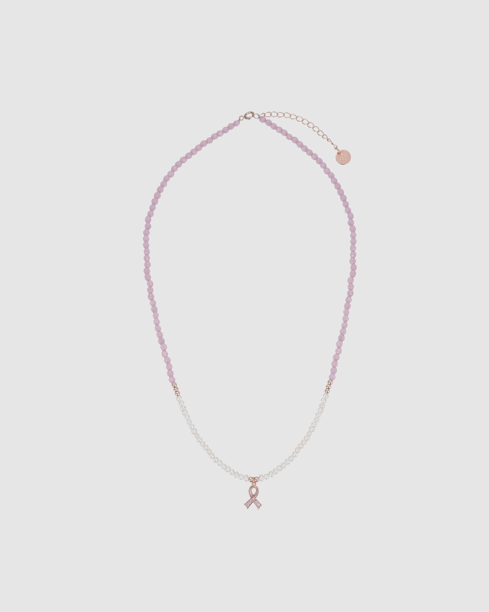 Colar Special Edition de Prata de Lei 925 com Acabamento em Ouro Rosa de 18 Quilates e Pérola Branca Rosa-3