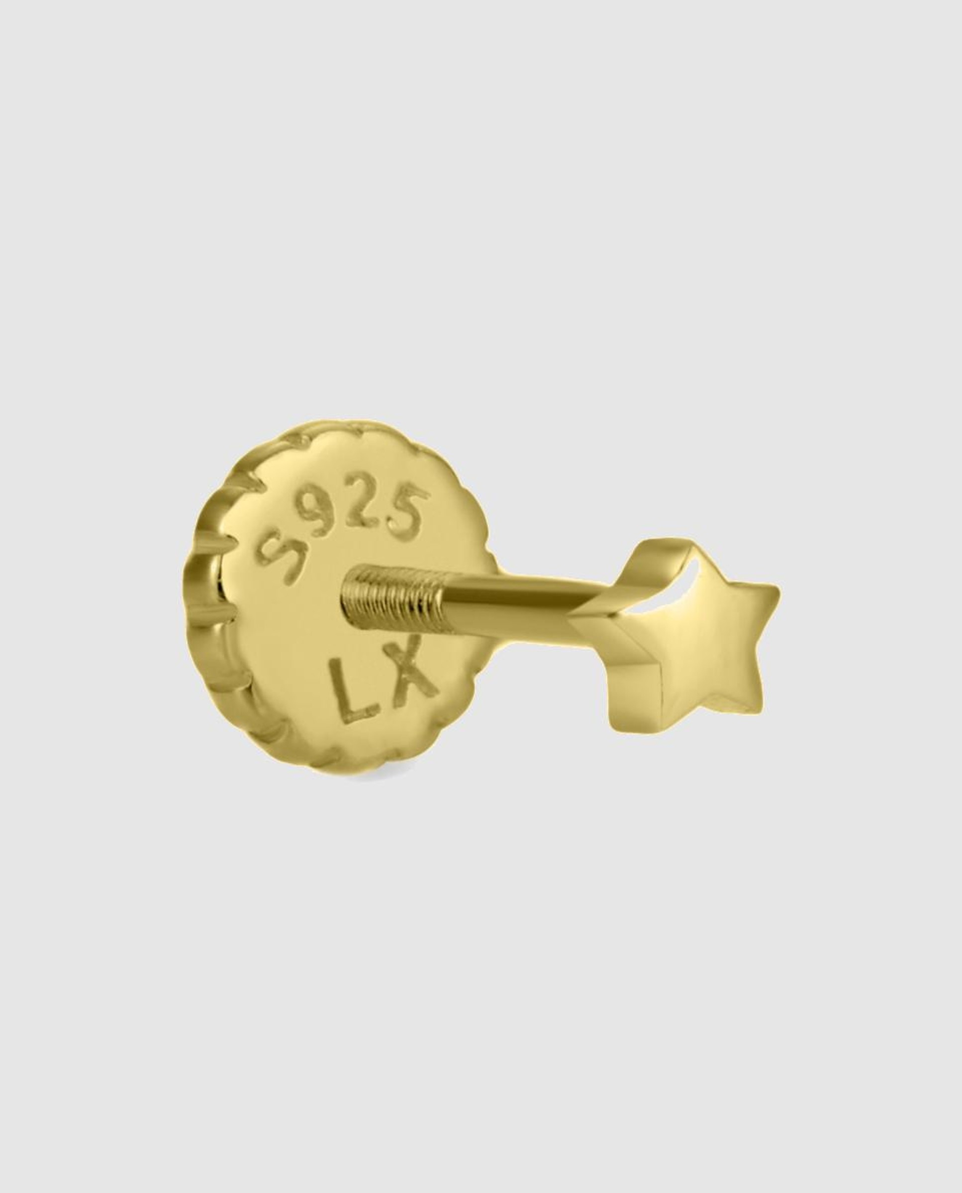 Piercing Personalizável de Prata de Lei 925 com Acabamento em Ouro de 18 Quilates Amarelo-1