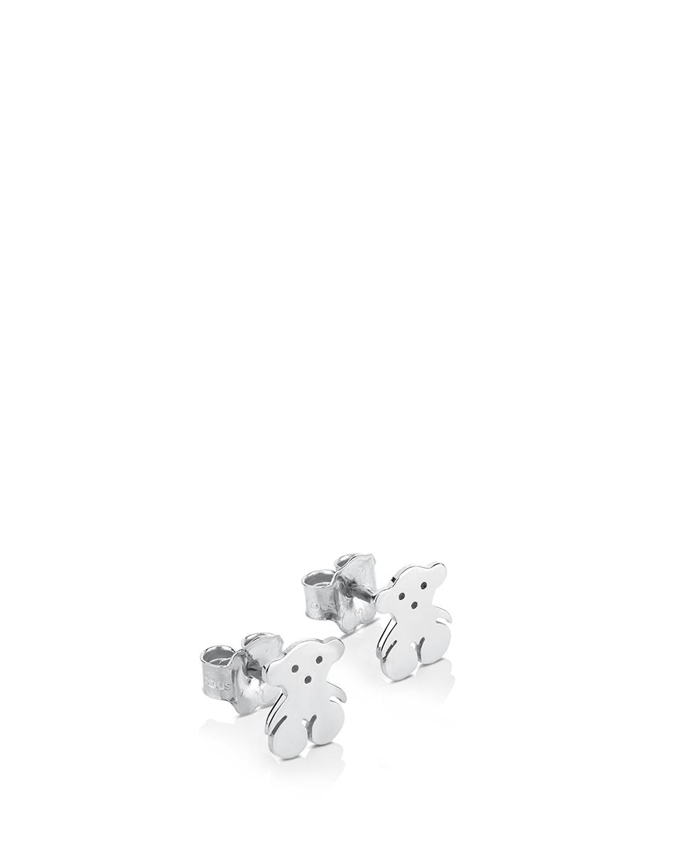 Brincos Bear em Prata Prateado-4