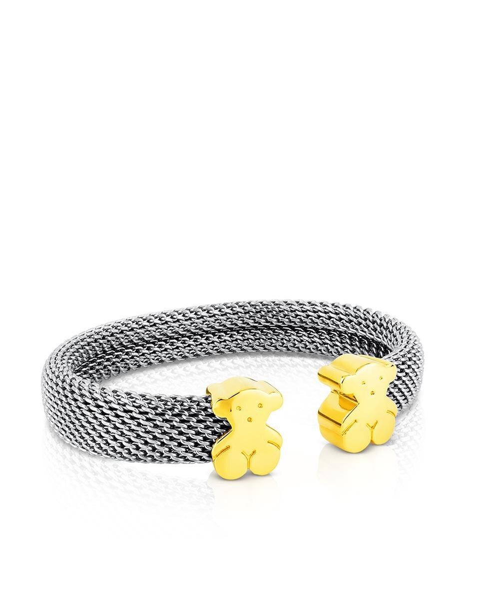 Pulseira de Corrente em Ouro Amarelo e Aço Bicolor-1