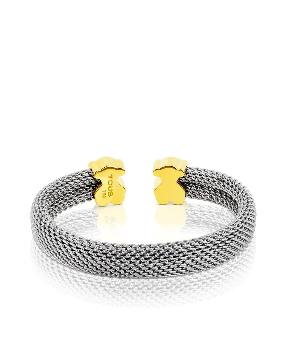 Pulseira de Corrente em Ouro Amarelo e Aço Bicolor-2