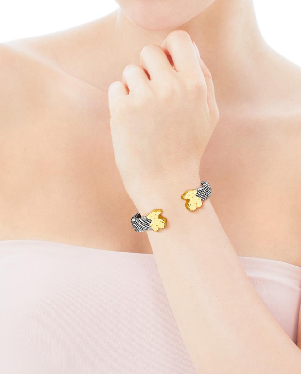 Pulseira de Corrente em Ouro Amarelo e Aço Bicolor-4