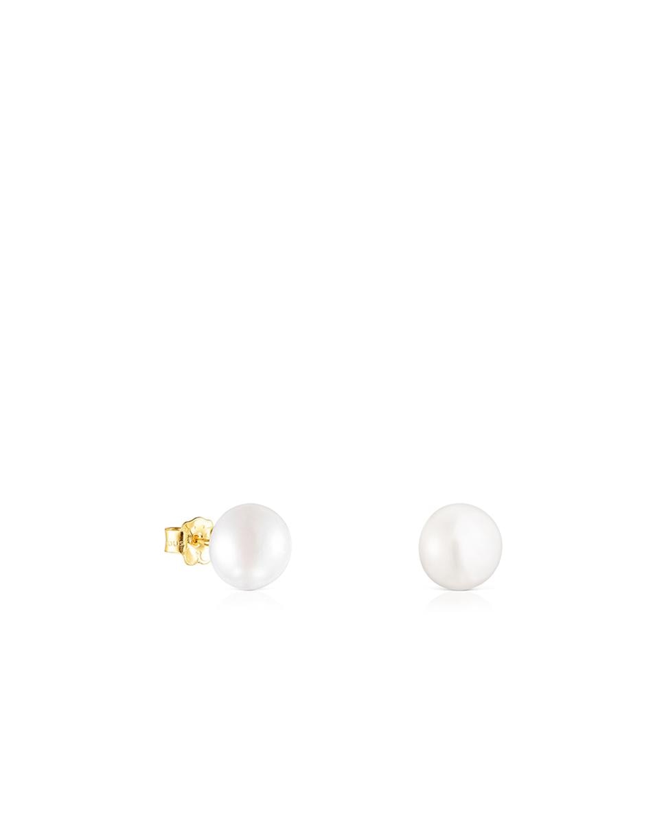 Brincos Pearls em Ouro Amarelo com Pérola Branco-1